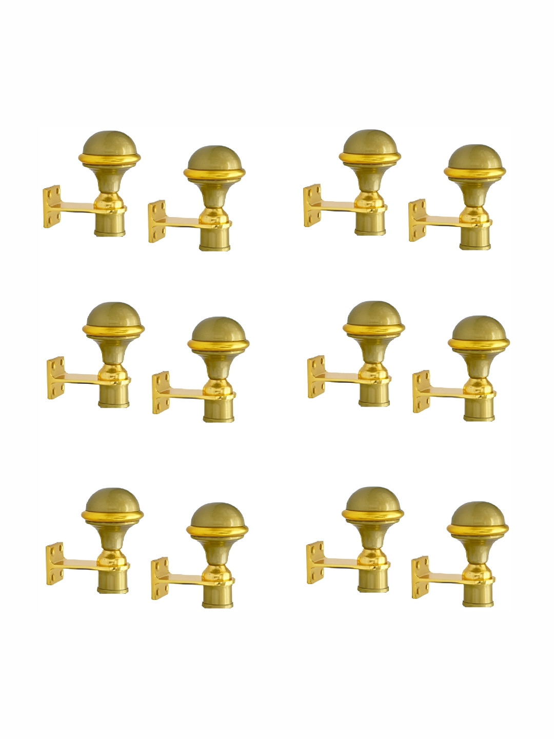Rab Beige & Yellow 12 Pcs Rod Rail Metal Bracket