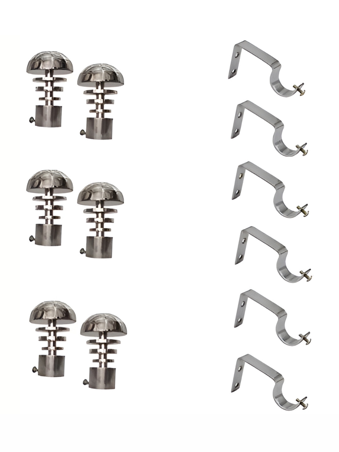 Rab Silver 12 Pcs Metal Rod Rail Brackets