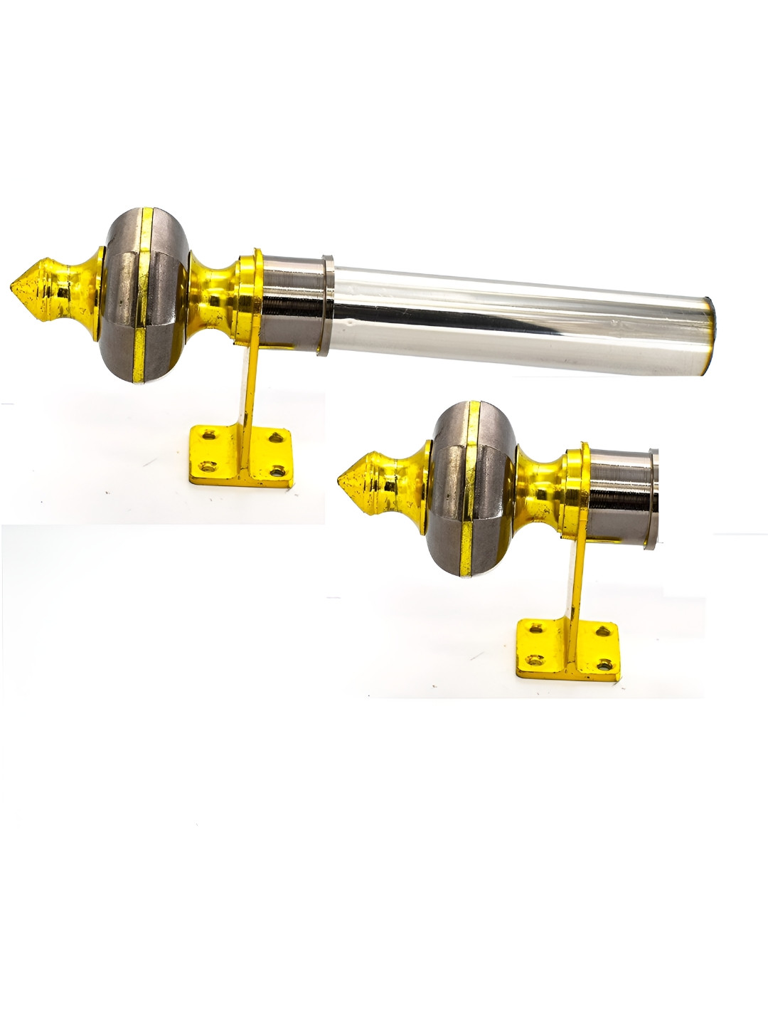 Rab Black & Gold Toned 2 Pieces Rod Rail Brackets With Hooks