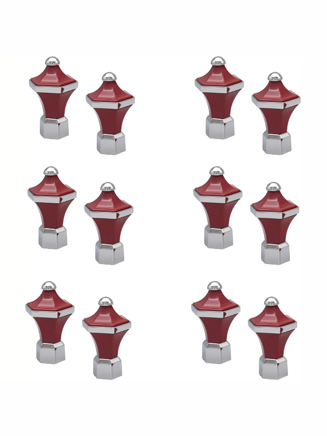 Rab Red & Grey 12 Pieces Rust Proof Rod Rail Metal Brackets