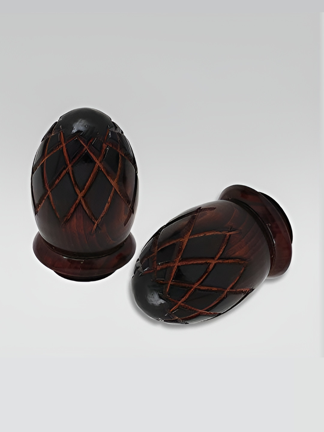 Rab Brown 2 Pieces Wooden Glossy Rod Rail Brackets