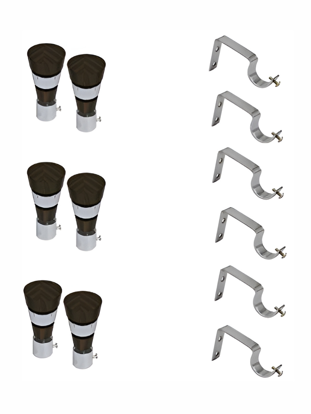 Rab Black & Grey 6 Pieces Rod Rail Metal Bracket