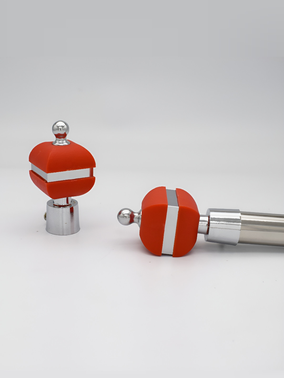 Rab Red & Silver Toned 2 Pieces Rod Rail Brackets