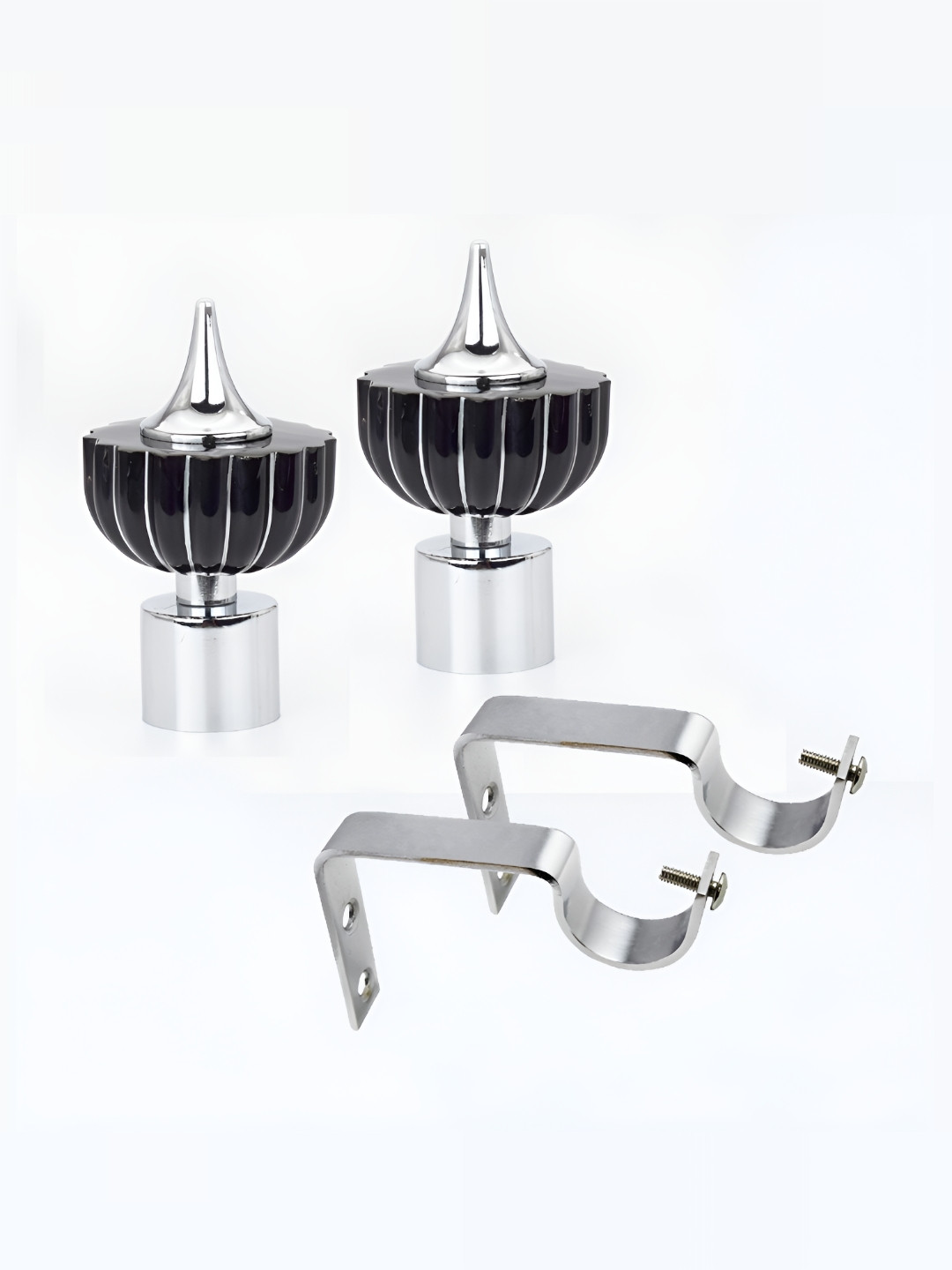 Rab Black 2 Pieces Stainless Steel Rod Rail Brackets