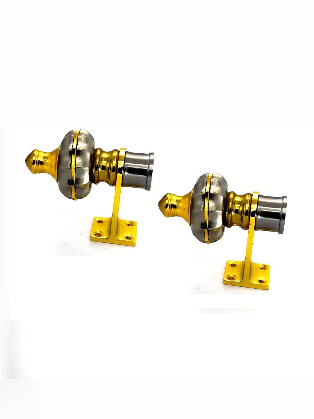 Rab Black & Gold Toned 2 Pieces Rust Proof Rod Rail Brackets