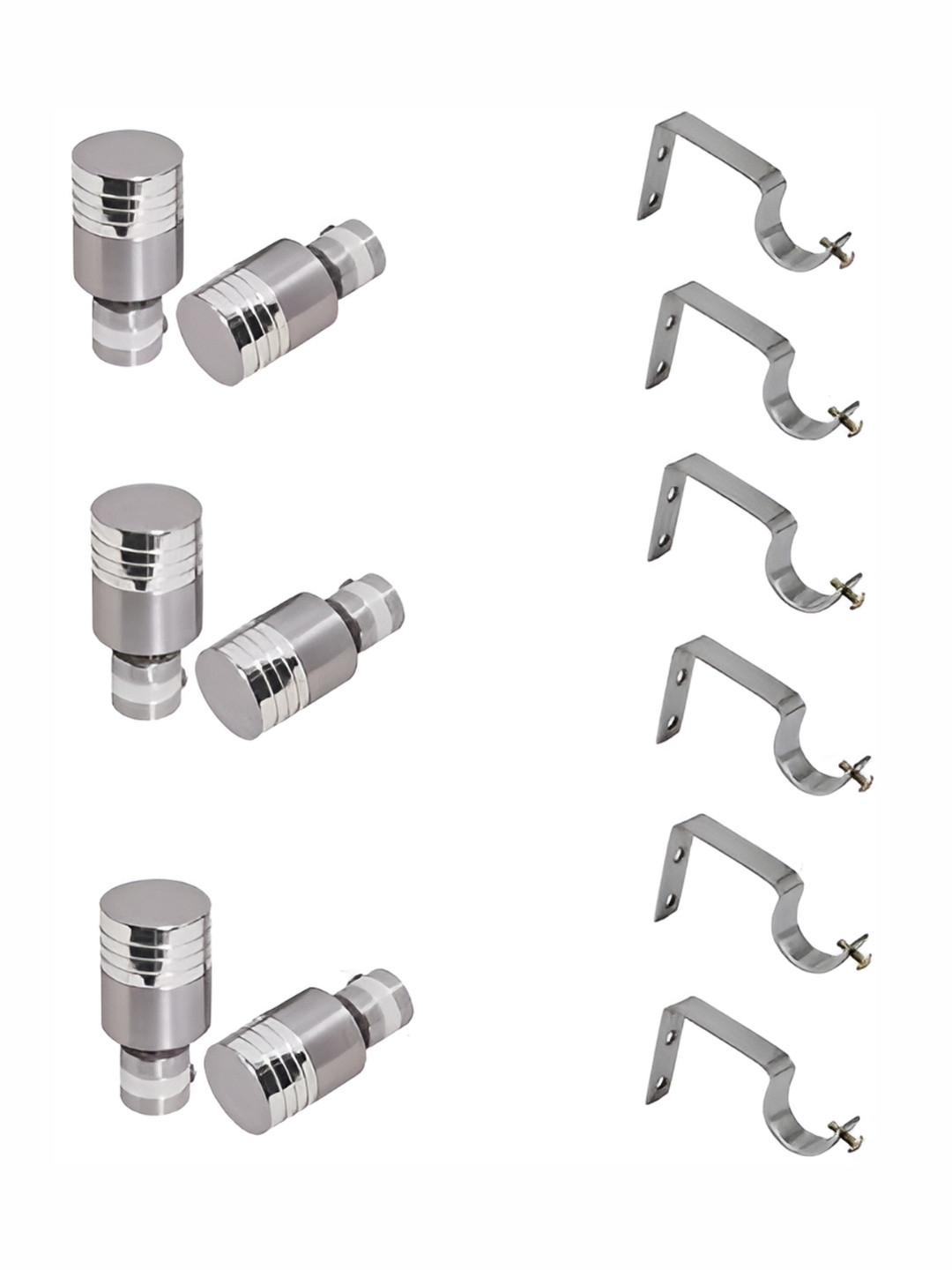 Rab Silver Stainless Steel Glossy Rod Rail Brackets