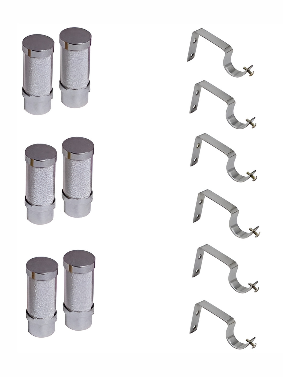 Rab Silver toned Metallic Glossy Rod Rail Brackets