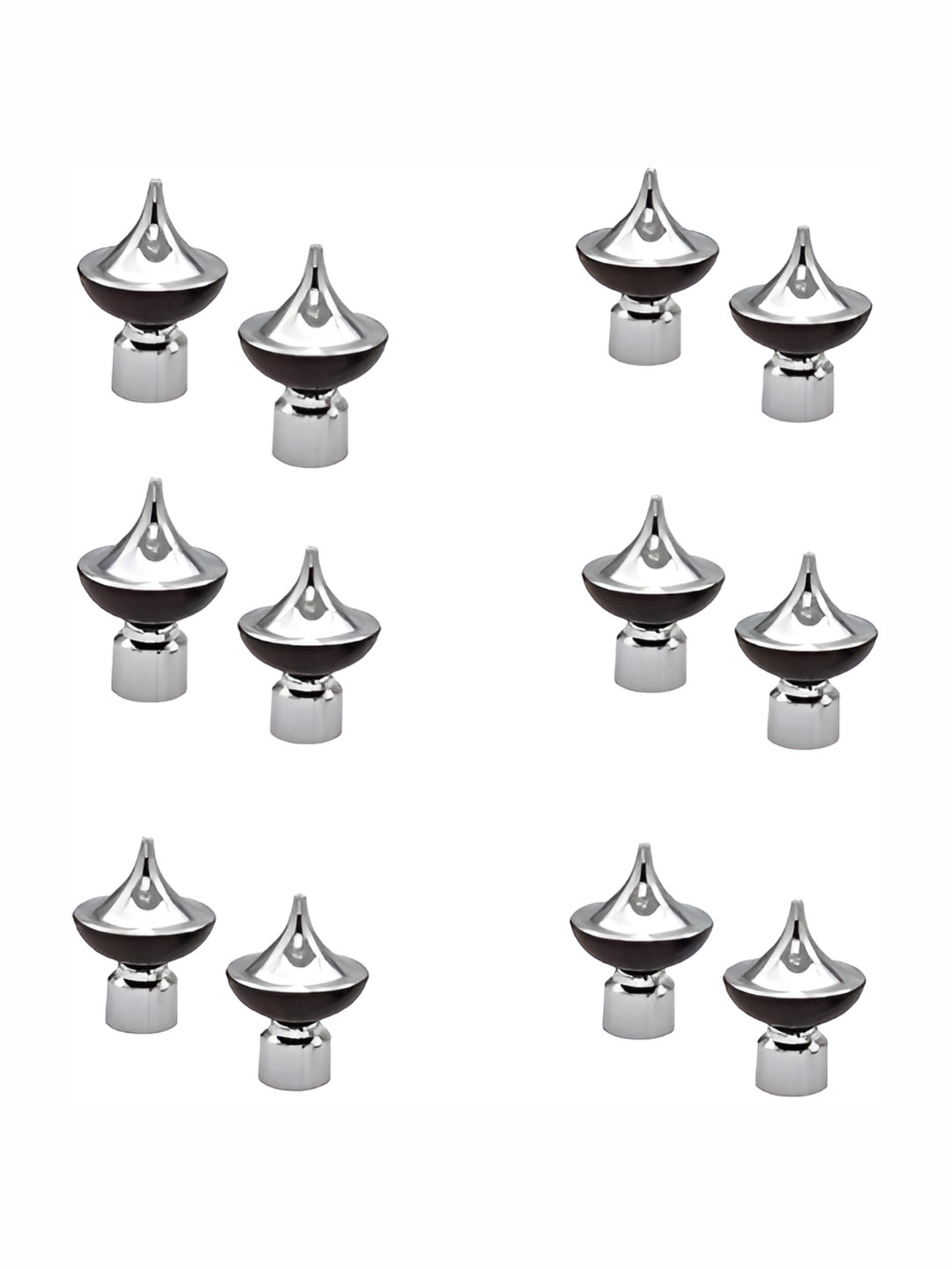 Rab Silver toned & Brown Metallic Rod Rail Brackets