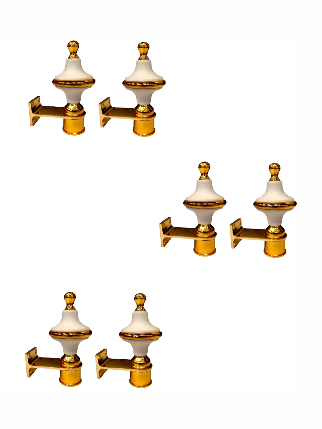 Rab White Metallic Matte Rod Rail Brackets