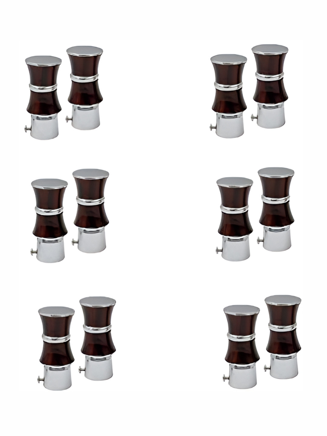 Rab Brown & Grey 12 Pieces Rod Rail Metal Brackets