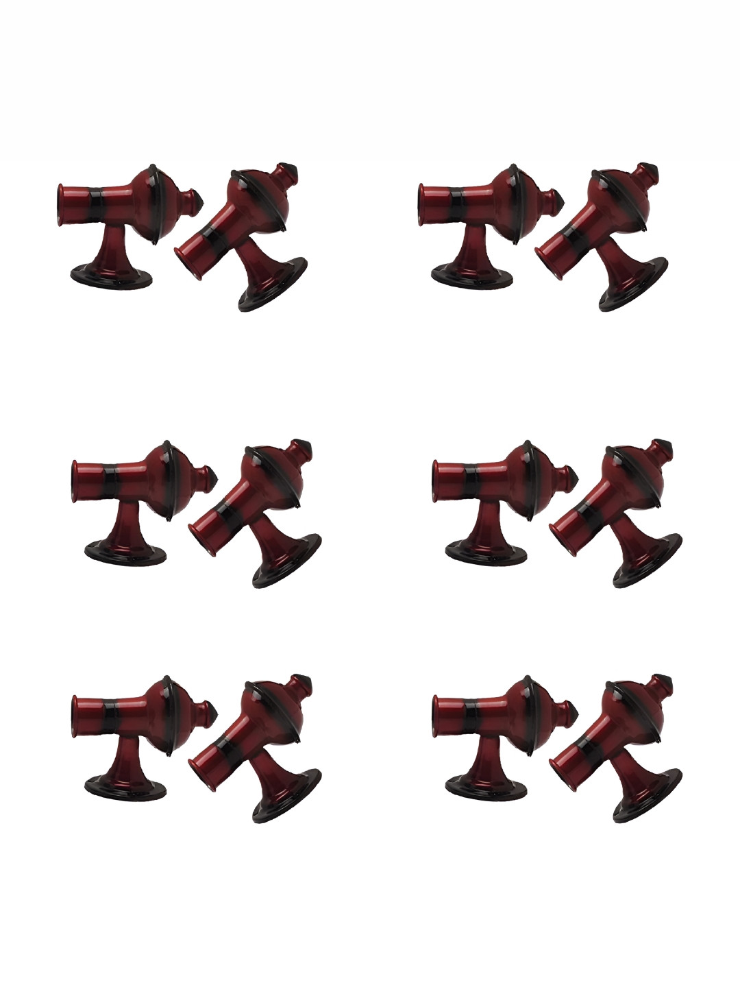 Rab Red & Black 12 Pieces Metal Rod Rail Brackets