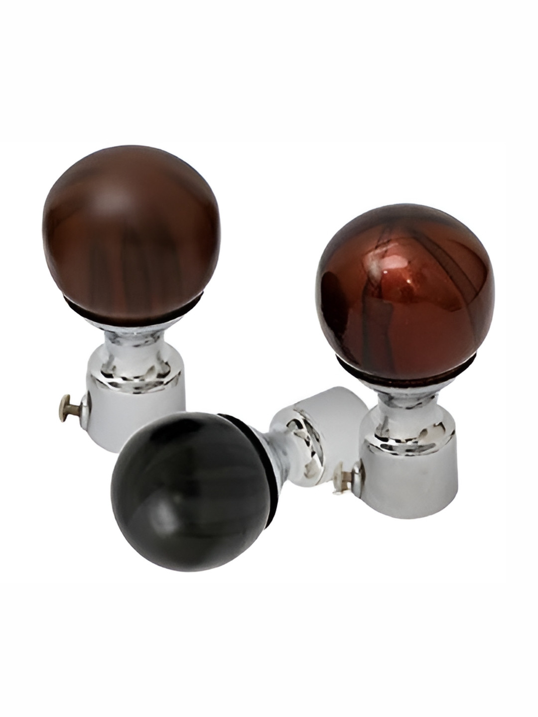 Rab Brown & Silver Toned 2 Pieces Rod Rails Metallic Brackets