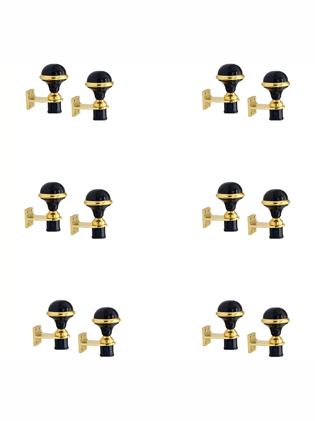 Rab Black & Yellow 12 Pieces Rod Rail Metal Brackets