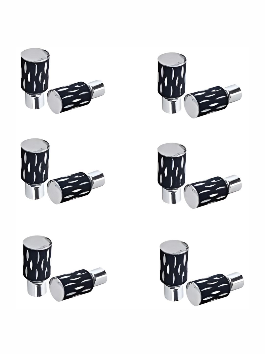 Rab Black & Silver Toned 12 Pieces Rod Rails Stainless Steel Brackets