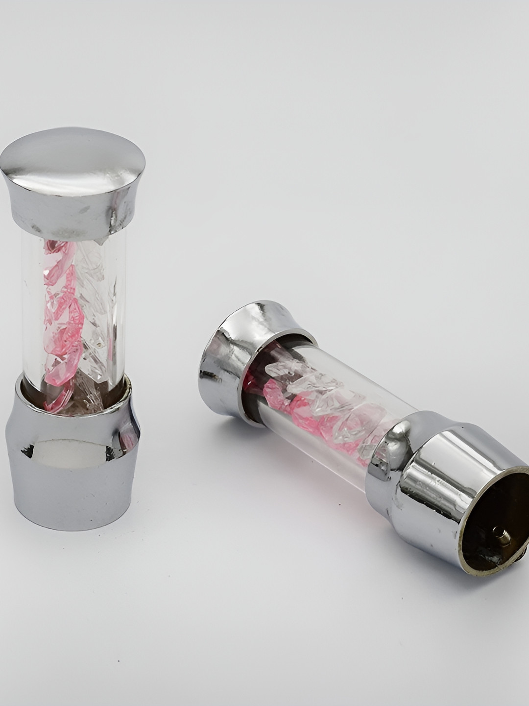 Rab Silver Toned & Pink Stainless Steel Rod Rail Brackets