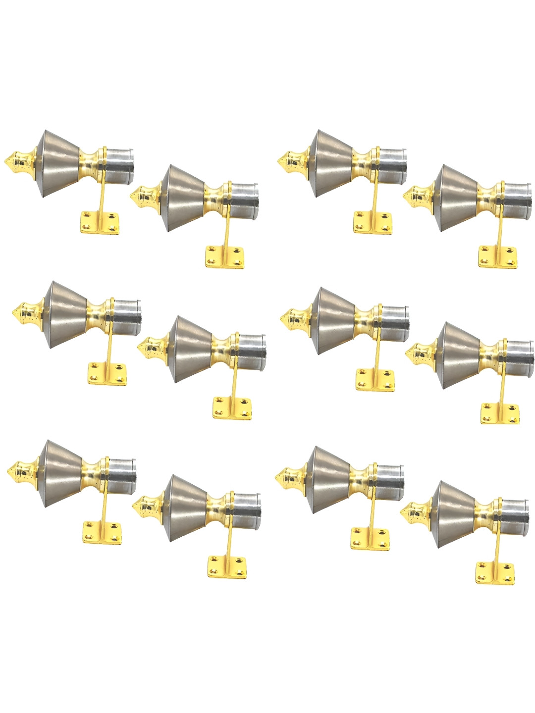 Rab Silver Toned & Gold Toned 12 Pieces Rod Rails Brackets