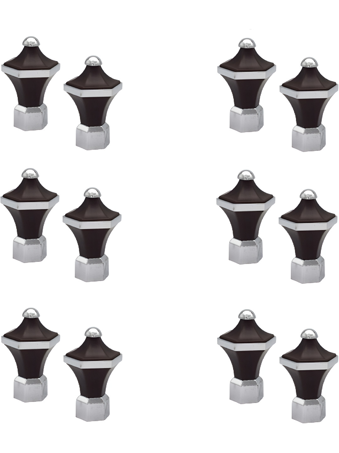 Rab Maroon & Silver Toned 24 Pieces Rod Rails Metallic Brackets