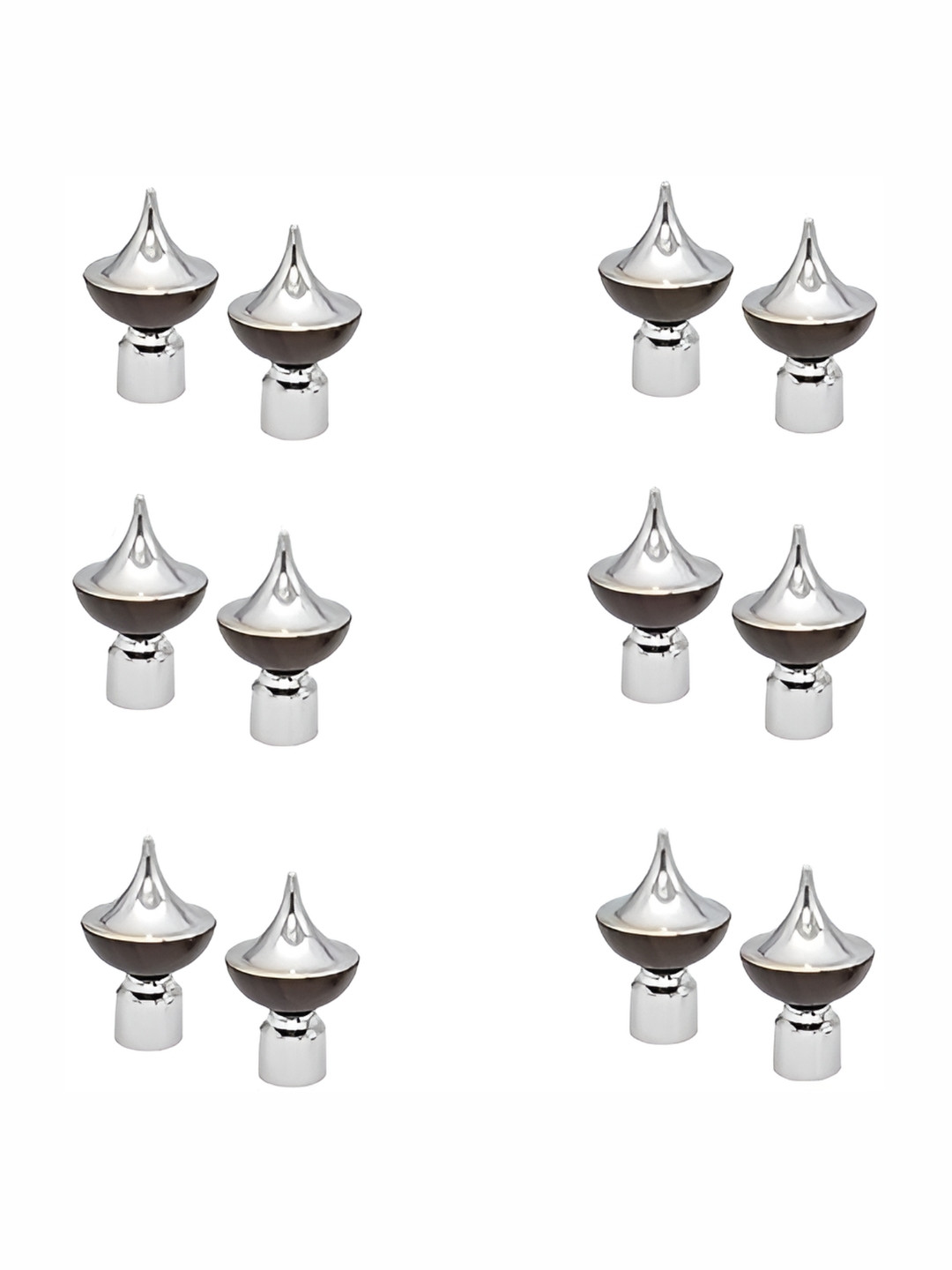 Rab Black & Silver Toned 24 Pieces Rod Rail Bracket