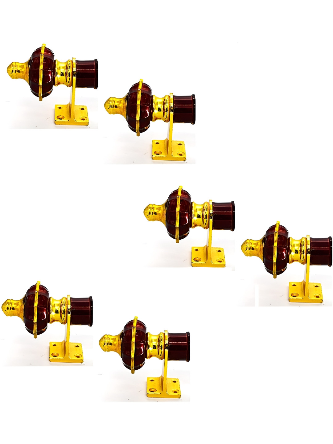 Rab Maroon 6 Pieces Rod Rails Metallic Brackets