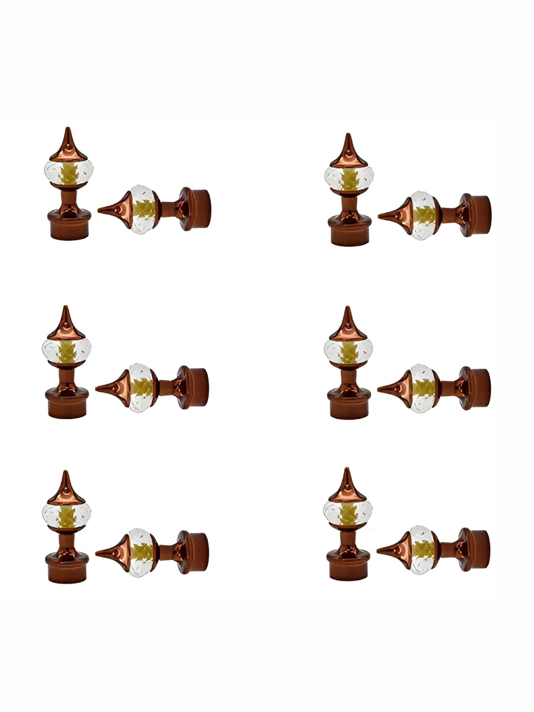 Rab Brown 12 Pieces Copper Rod Rails Metallic Brackets