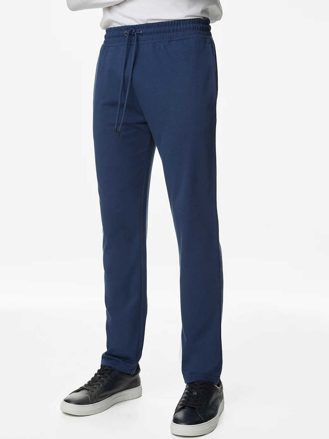 Marks & Spencer Men Blue Straight Leg  Track Pants