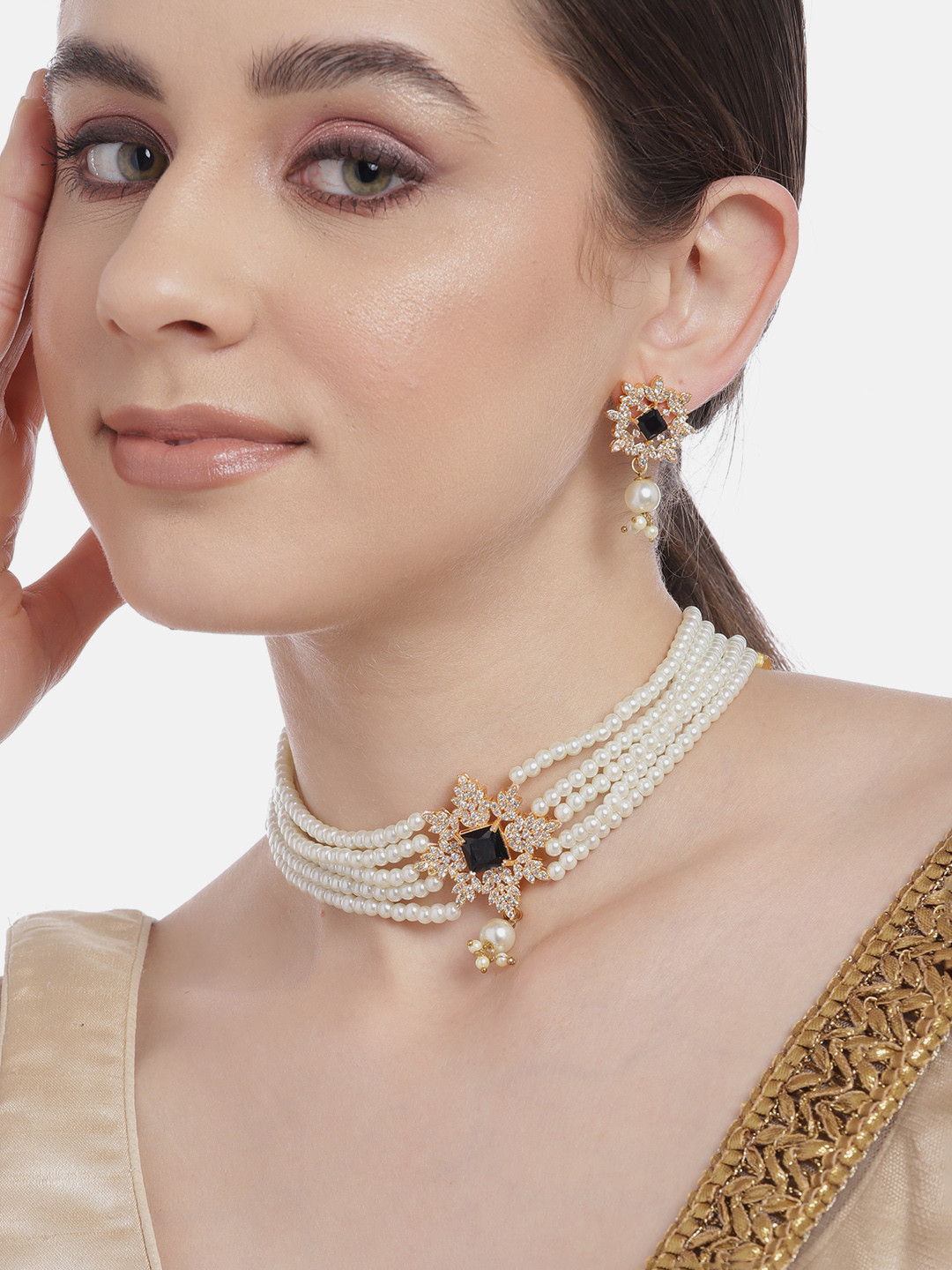 Anouk Premium Gold-Plated CZ Jewellery Set