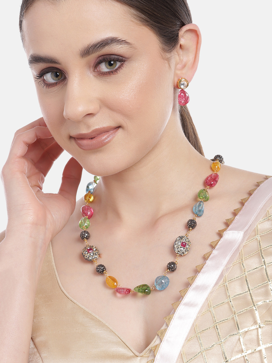 Anouk Premium Gold-Plated Crystal Jewellery Set