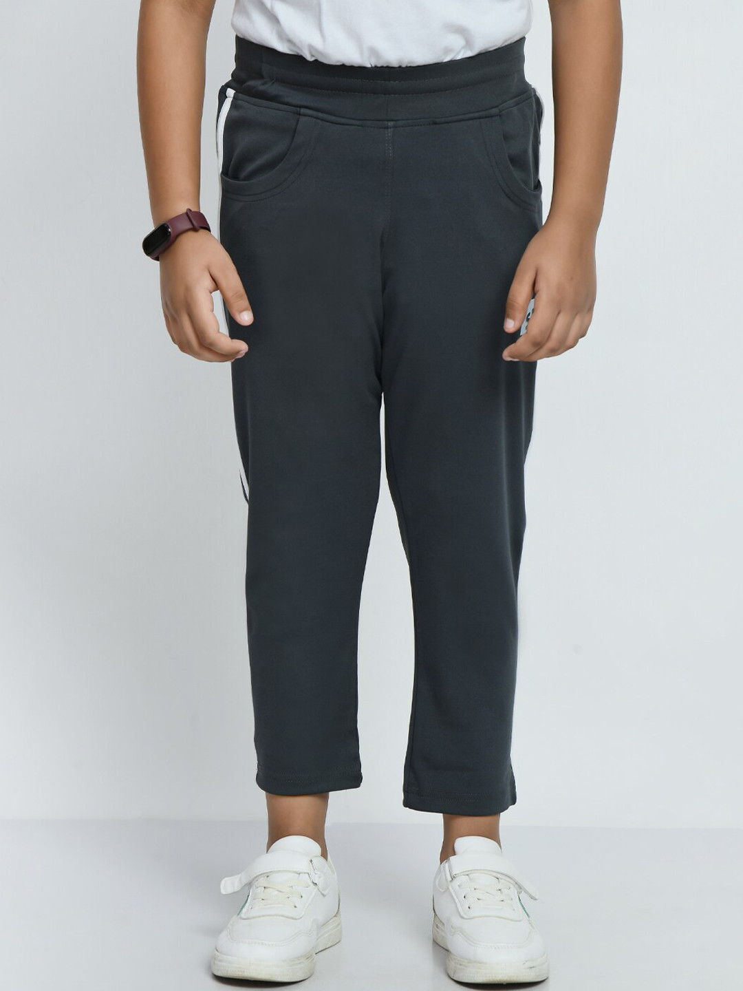 SMSHOPMORE Boys Slim-Fit Mid Rise Rapid-Dry Track Pants