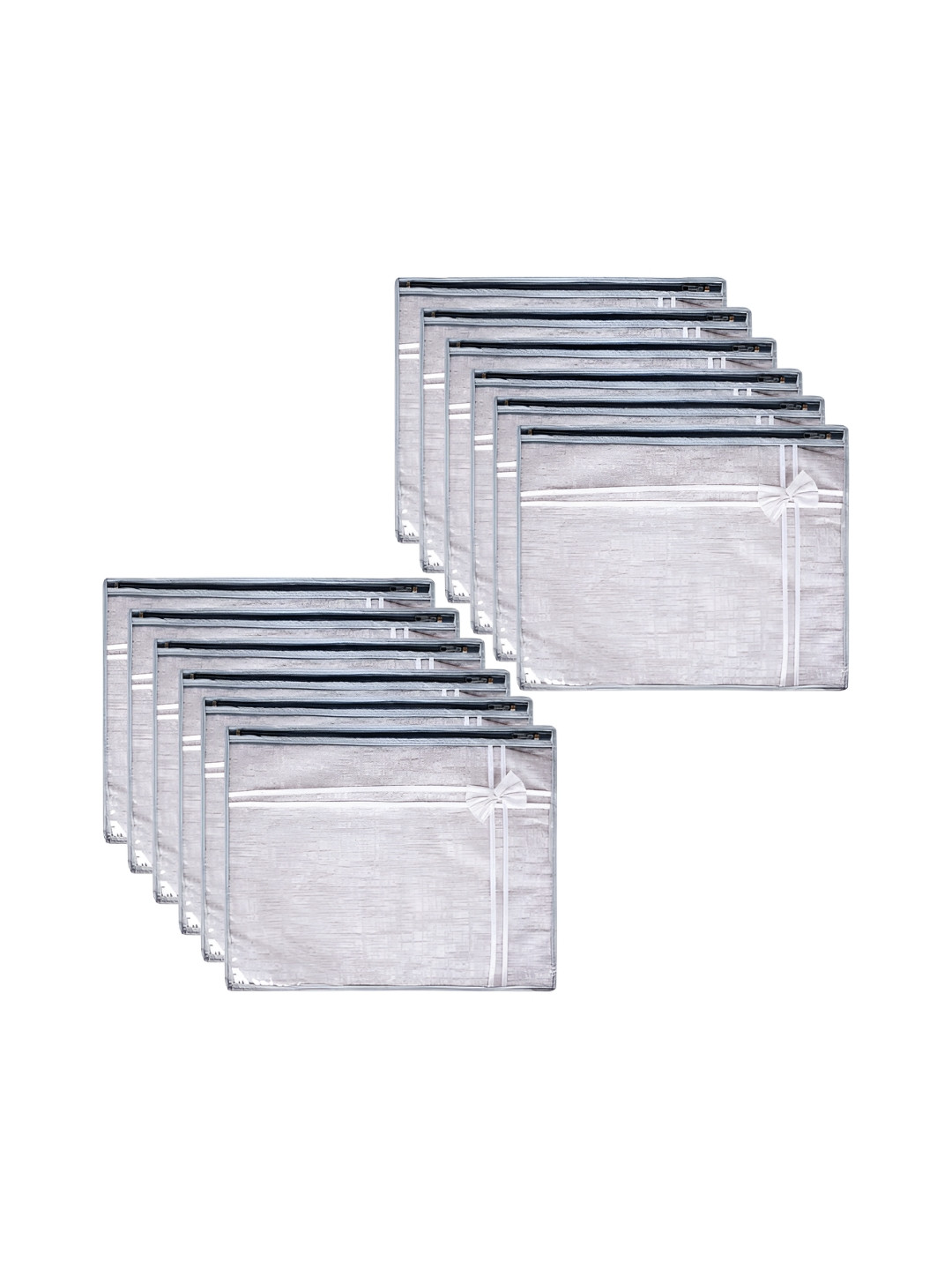 Kuber Industries Grey & White 12Pcs Reusable Drawer Organiser Organisers