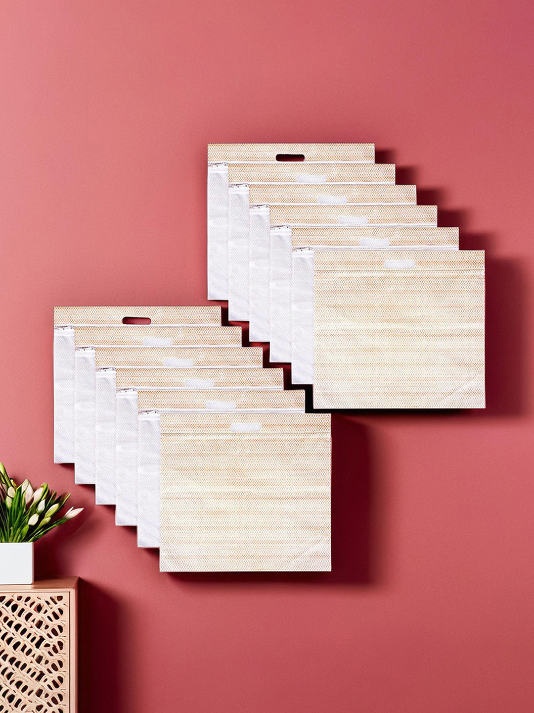 Kuber Industries Brown 12Pcs Reusable Drawer Organiser Organisers