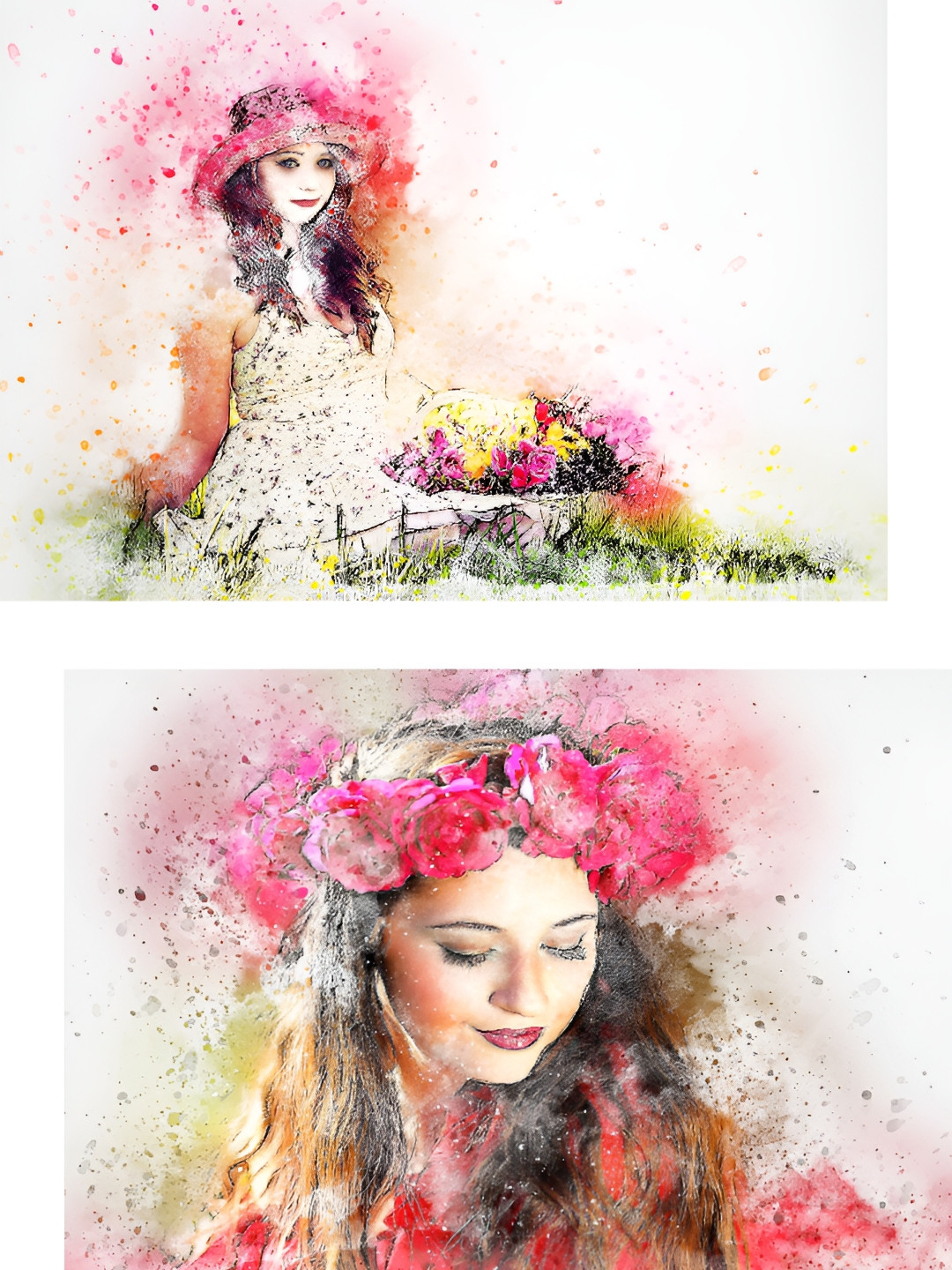 Adventures India Pink & Yellow 2Pcs Wooden Other Wall Paintings