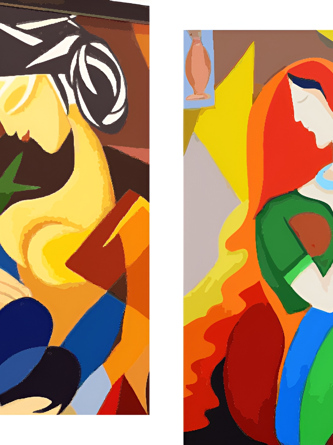 AdventuresIndia Wood 2 Pcs Wall Rectangle Paintings Wall Art - 17.9x13.9In