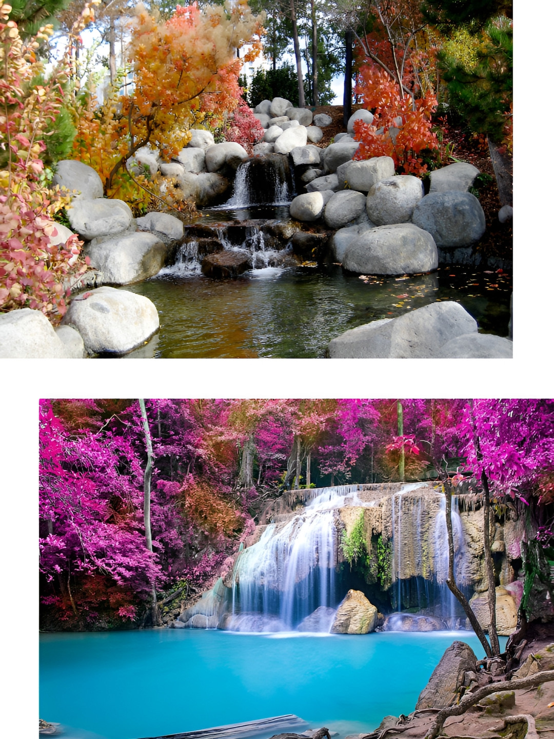 AdventuresIndia Wood 2 Pcs Wall Rectangle Paintings Wall Art - 23.97x17.99In