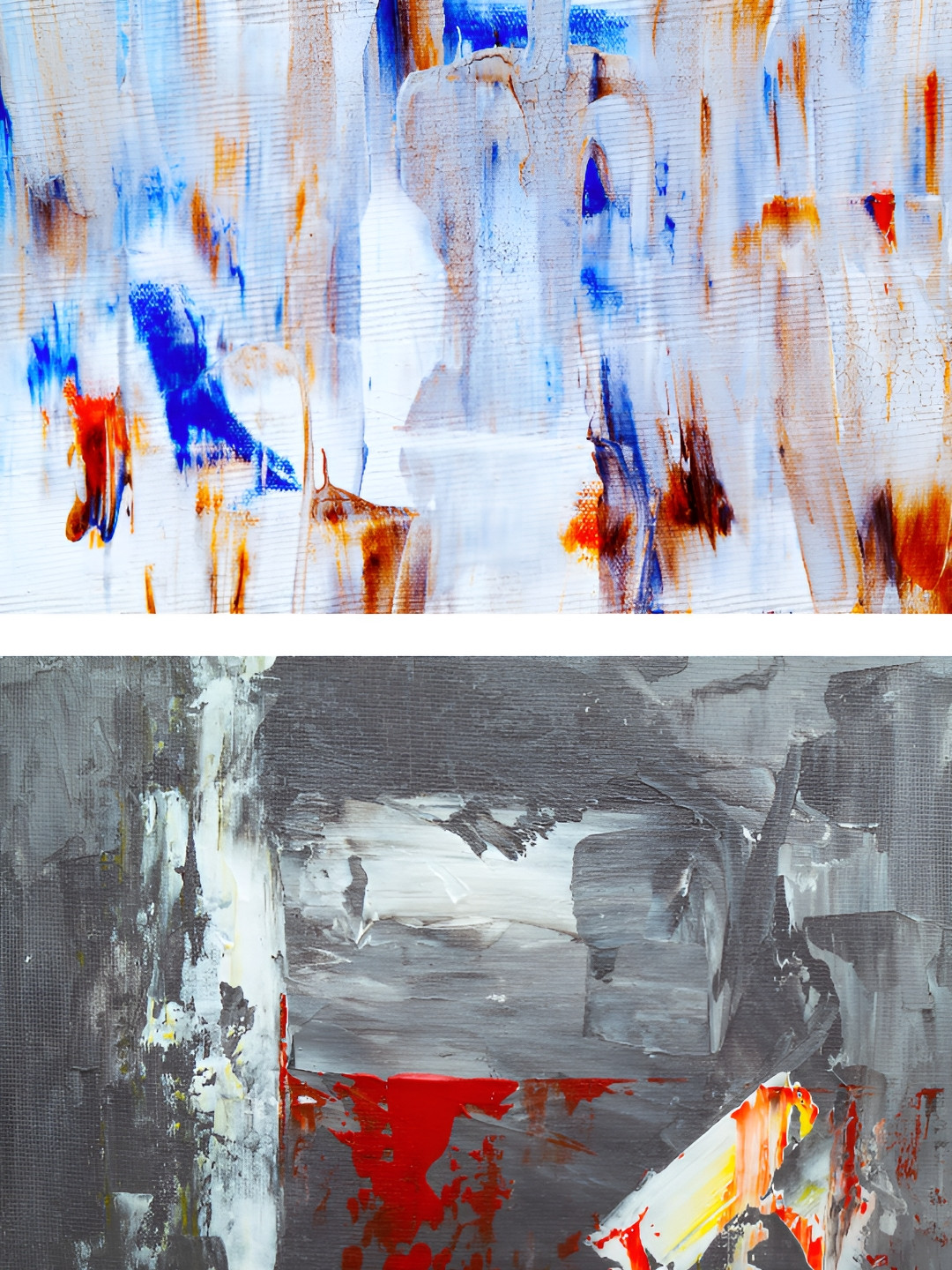 Adventures India Grey & Red 2 Pieces Abstract Wooden Wall Paintings