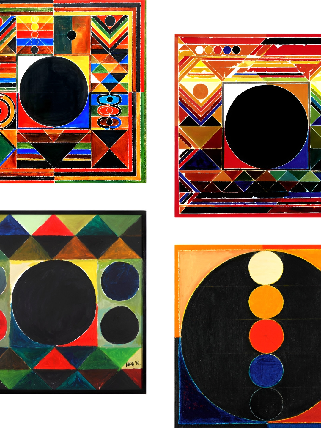 Adventures India Wood 4 Piece Wall Square Paintings Wall Art -11.81 x 11 .81 In