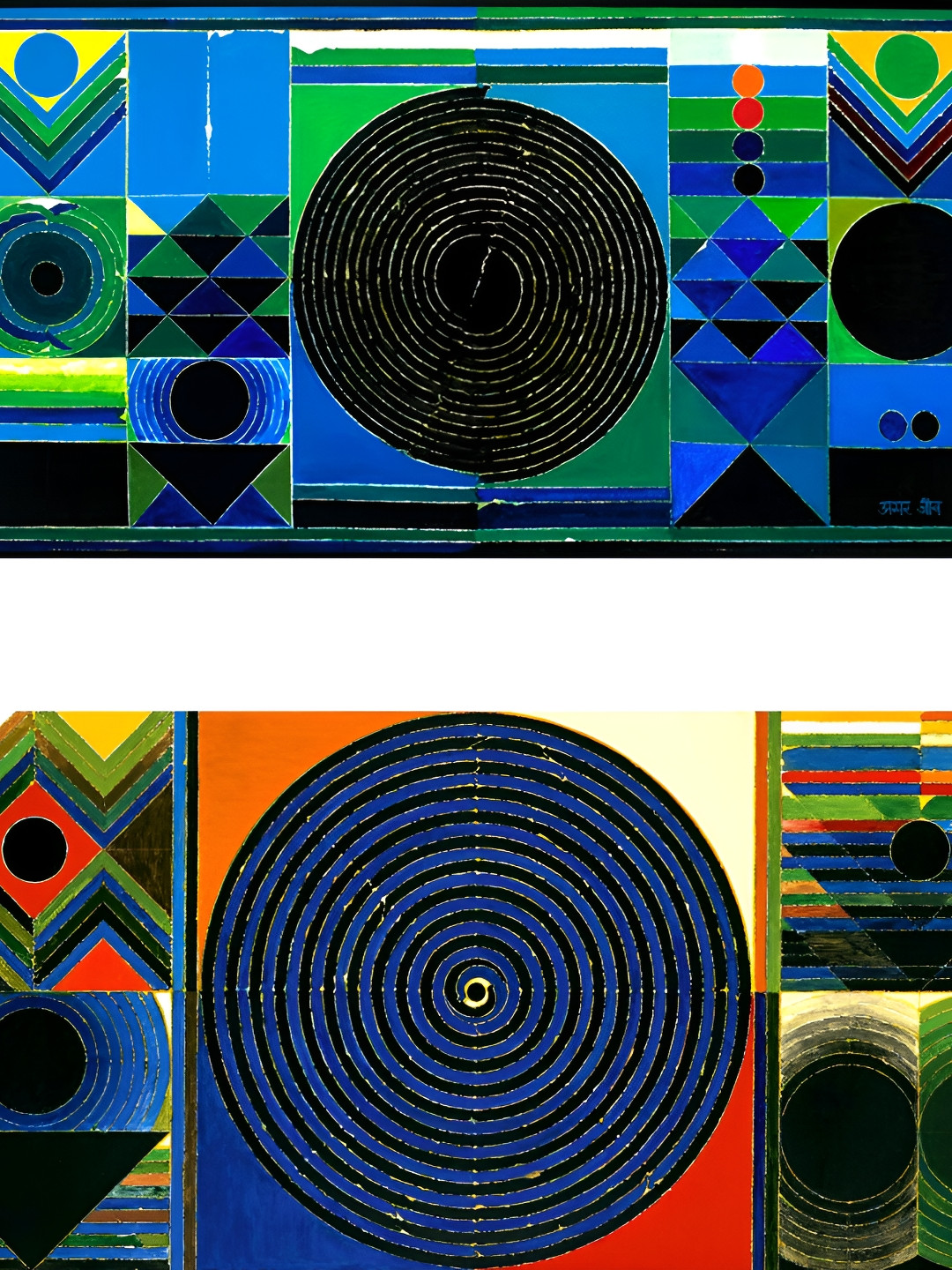 Adventures India Wood 2 Piece Wall Rectangle Paintings Wall Art -11.81 x 20.86 In