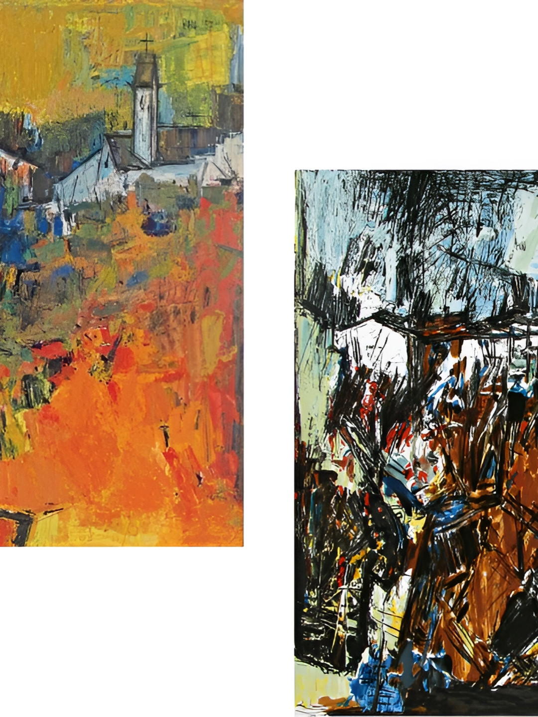 AdventuresIndia Wood 2 Piece Wall Rectangle Paintings Wall Art - 14.9 x 1.1In