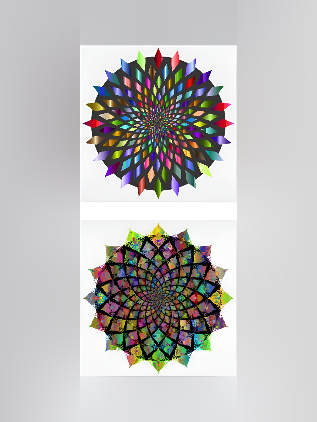 AdventuresIndia Wood 2 Pcs Wall Square Paintings Wall Art - 14.96x14.96In