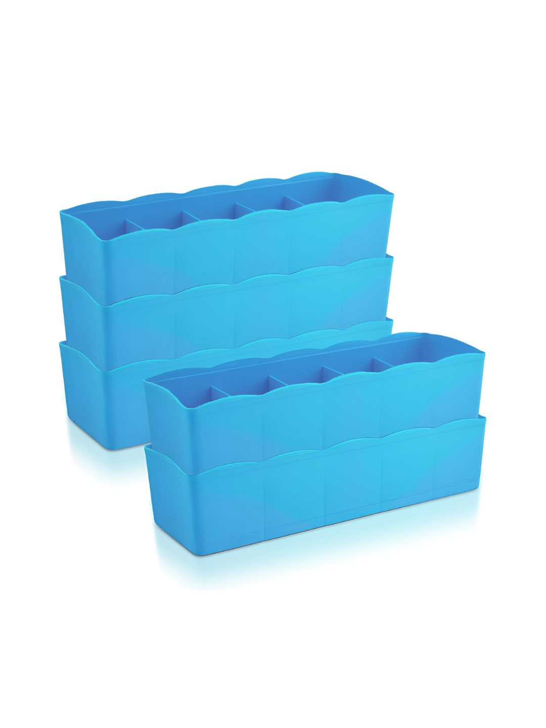 Kuber Industries Blue 5Pcs Reusable Multi-Utility Organisers