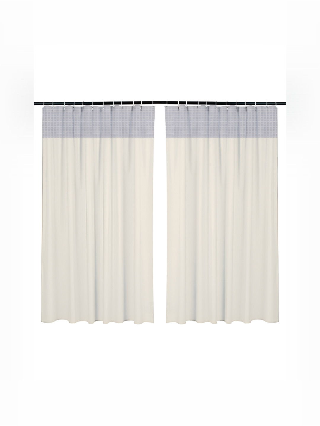 Kuber Industries Cream & Grey 2Pcs Window Curtains