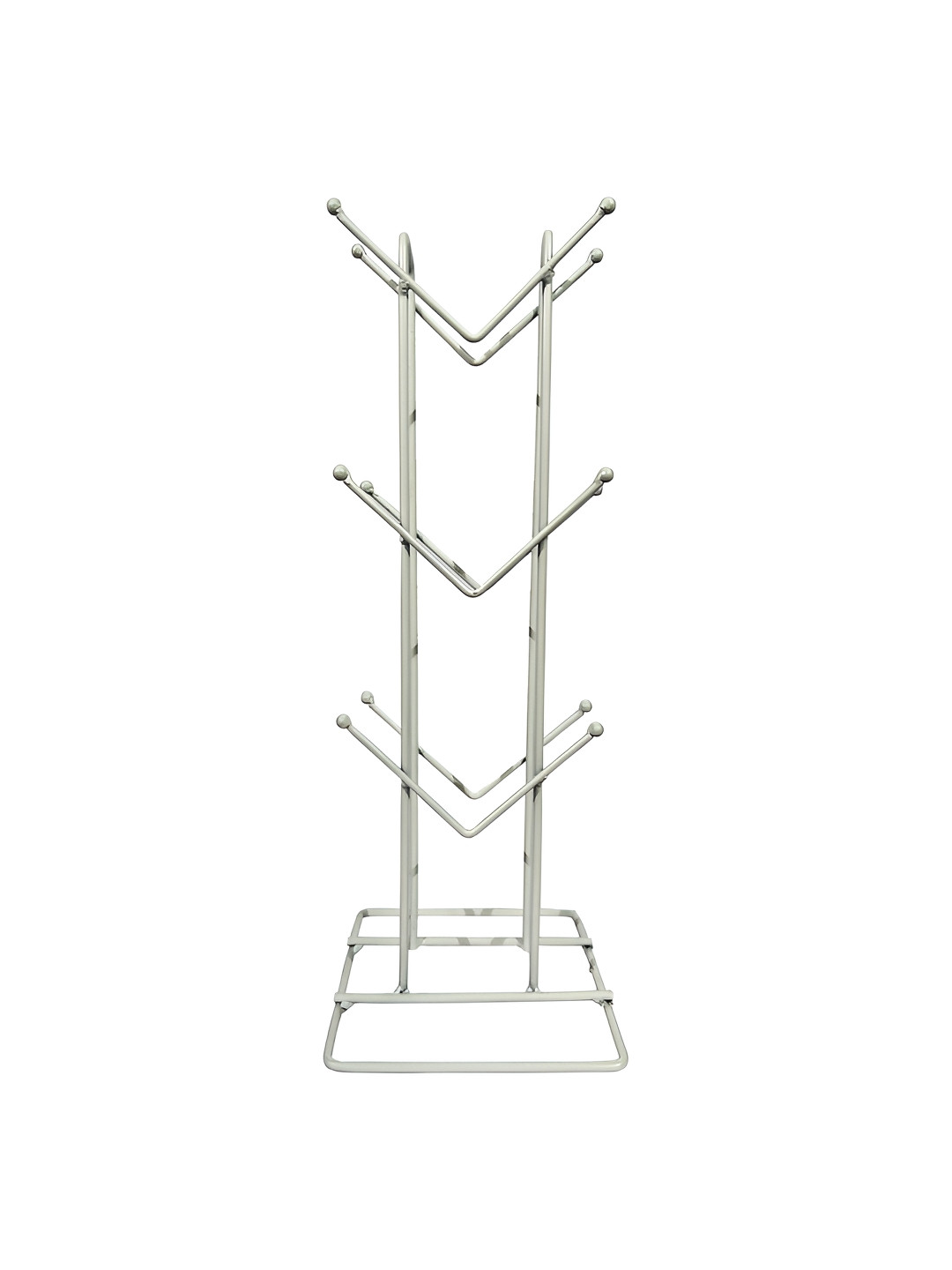 Kuber Industries White Cups Stand With 12 Hooks