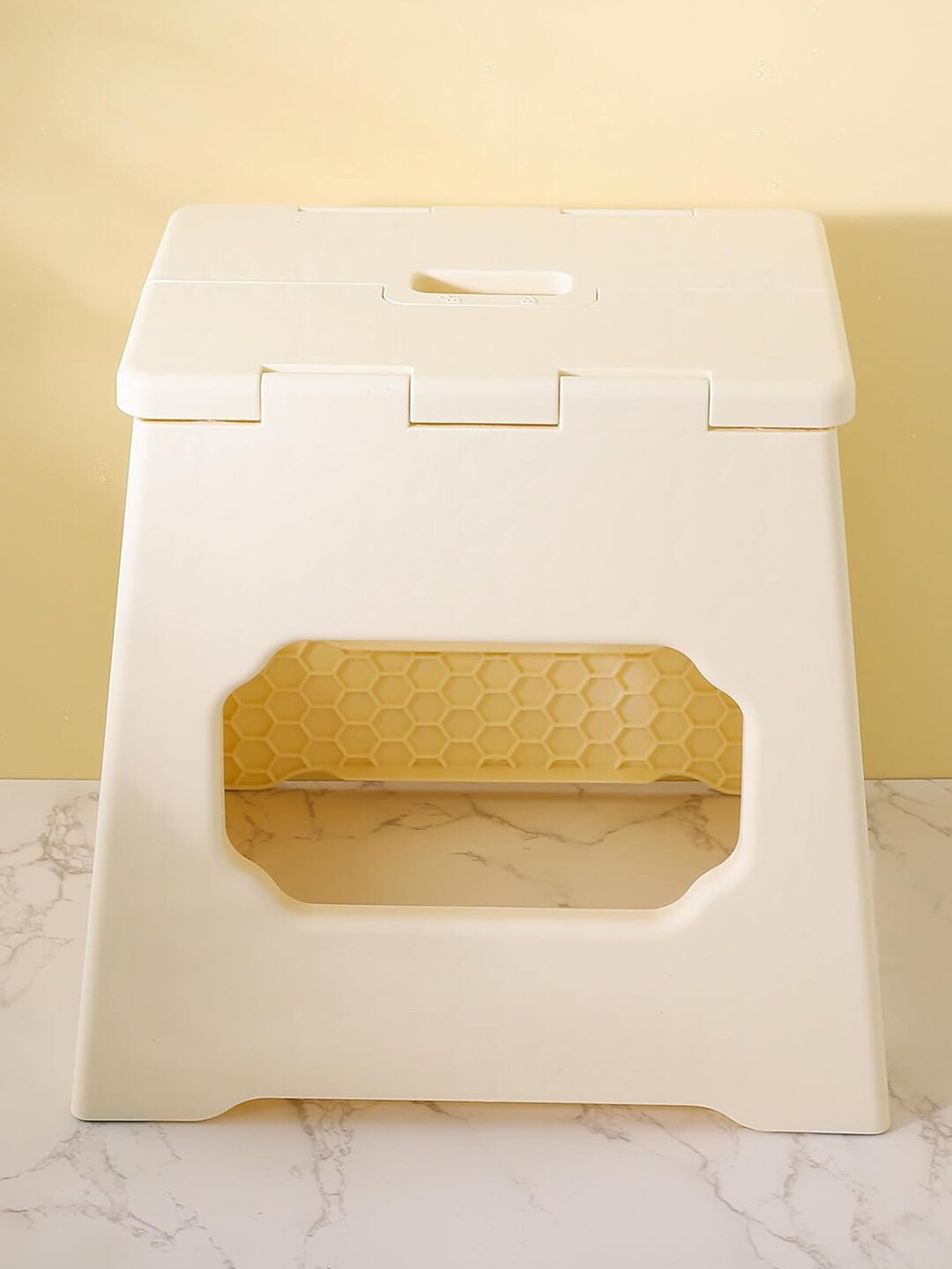 Kuber Industries White Foldable Step Stool Bathroom Accessories