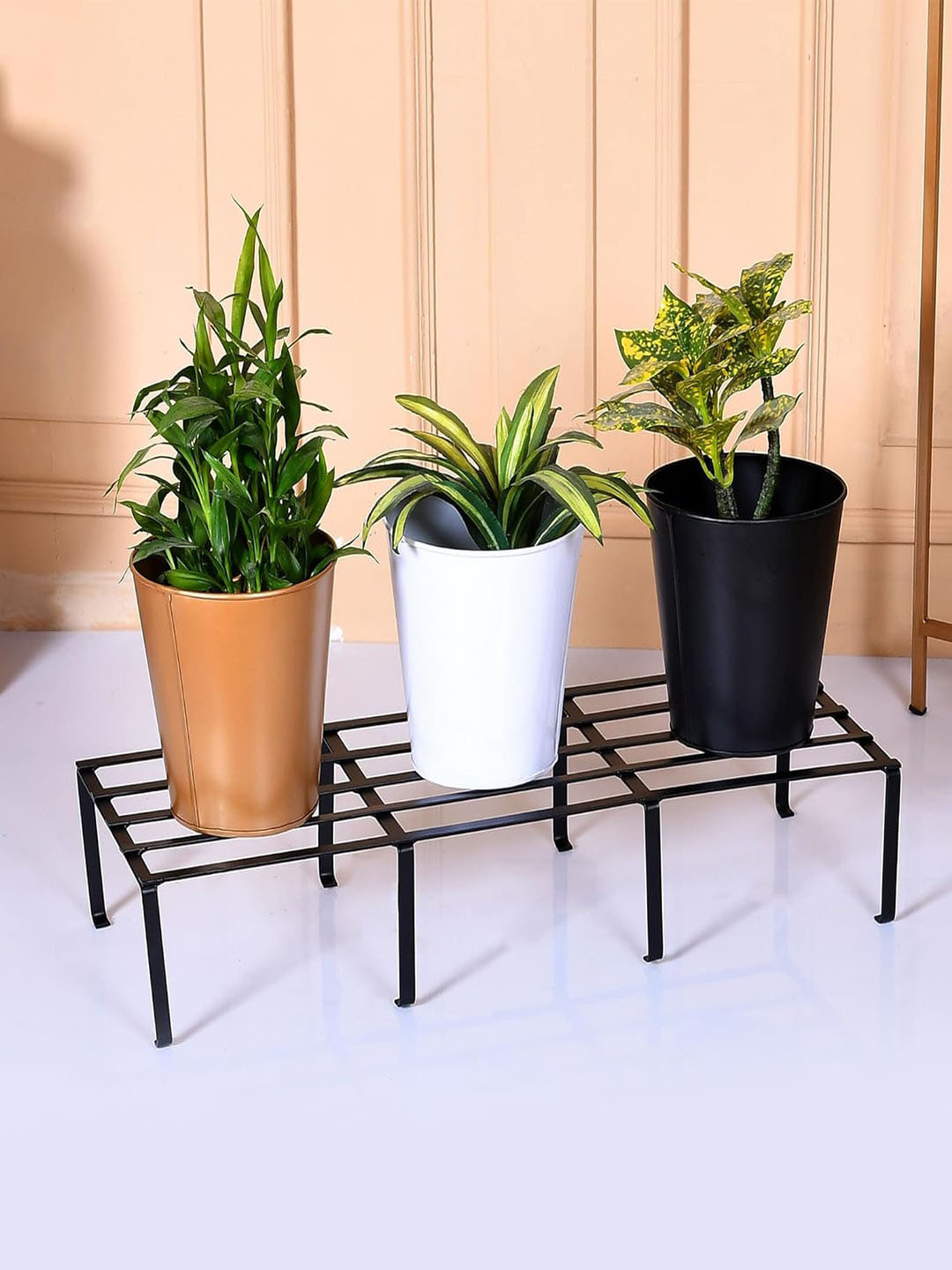 Kuber Industries Black Planter Stand for Garden