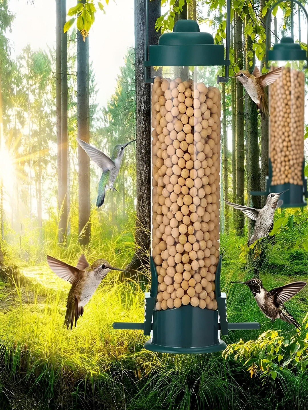 Kuber Industries Green Bird Feeder Garden Accessories