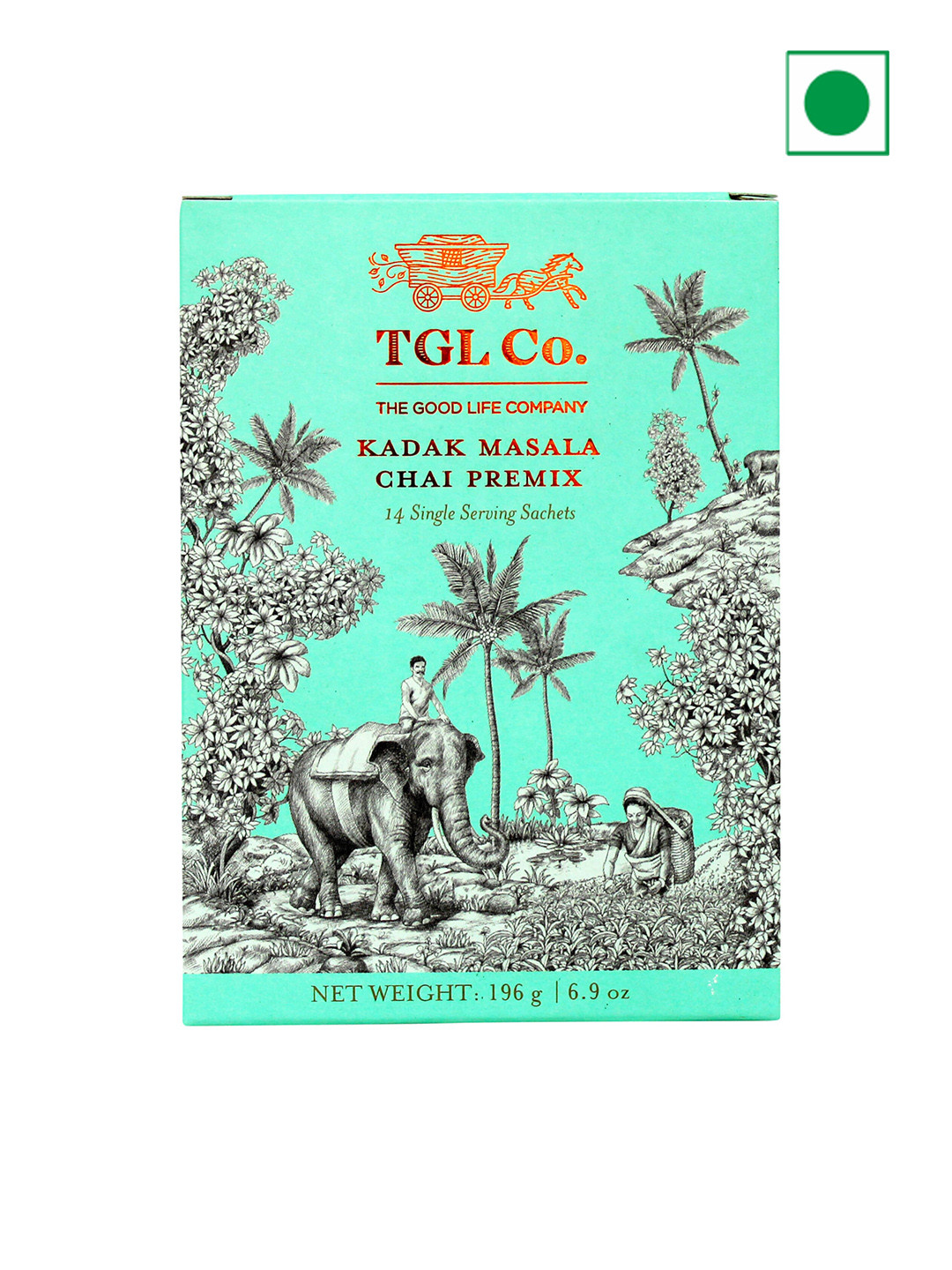 TGL Co. Pack Of 2 Kadak Masala Chai Premix 14 Tea Bags- 196G