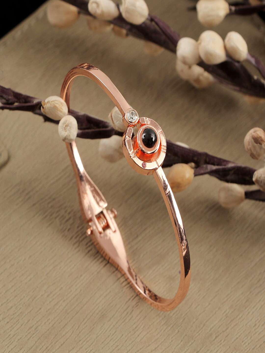 UNIVERSITY TRENDZ Rose Gold-Plated Bangle-Style Bracelet