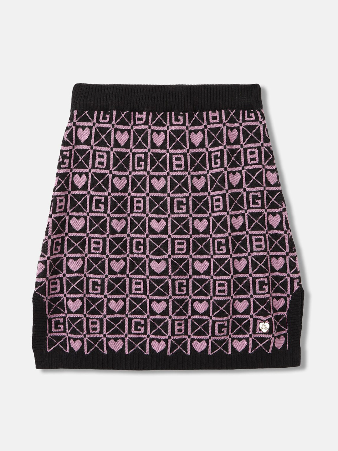 Blue Giraffe Girls Geometric Printed A-Line Skirt