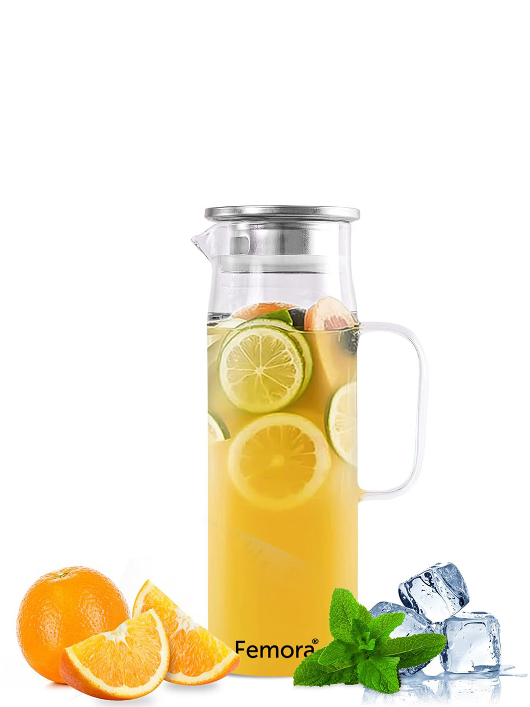 Femora Transparent Glass Water Jug 1.5 L