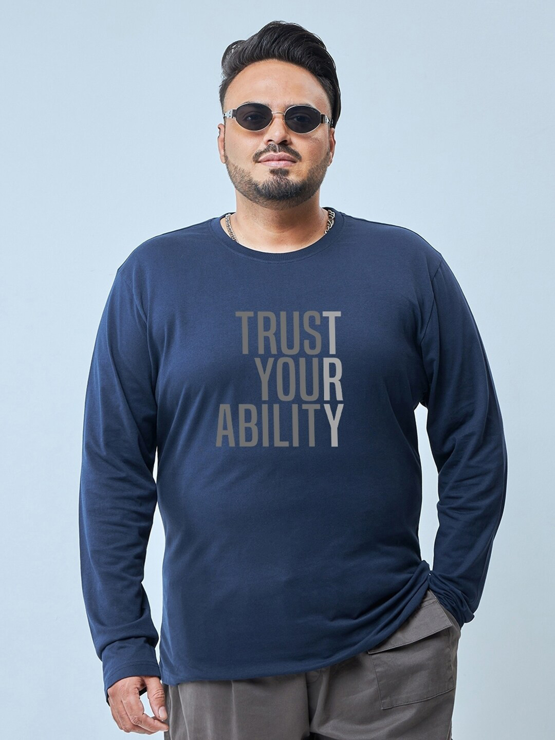 Bewakoof Plus Typography Printed Cotton T-shirt