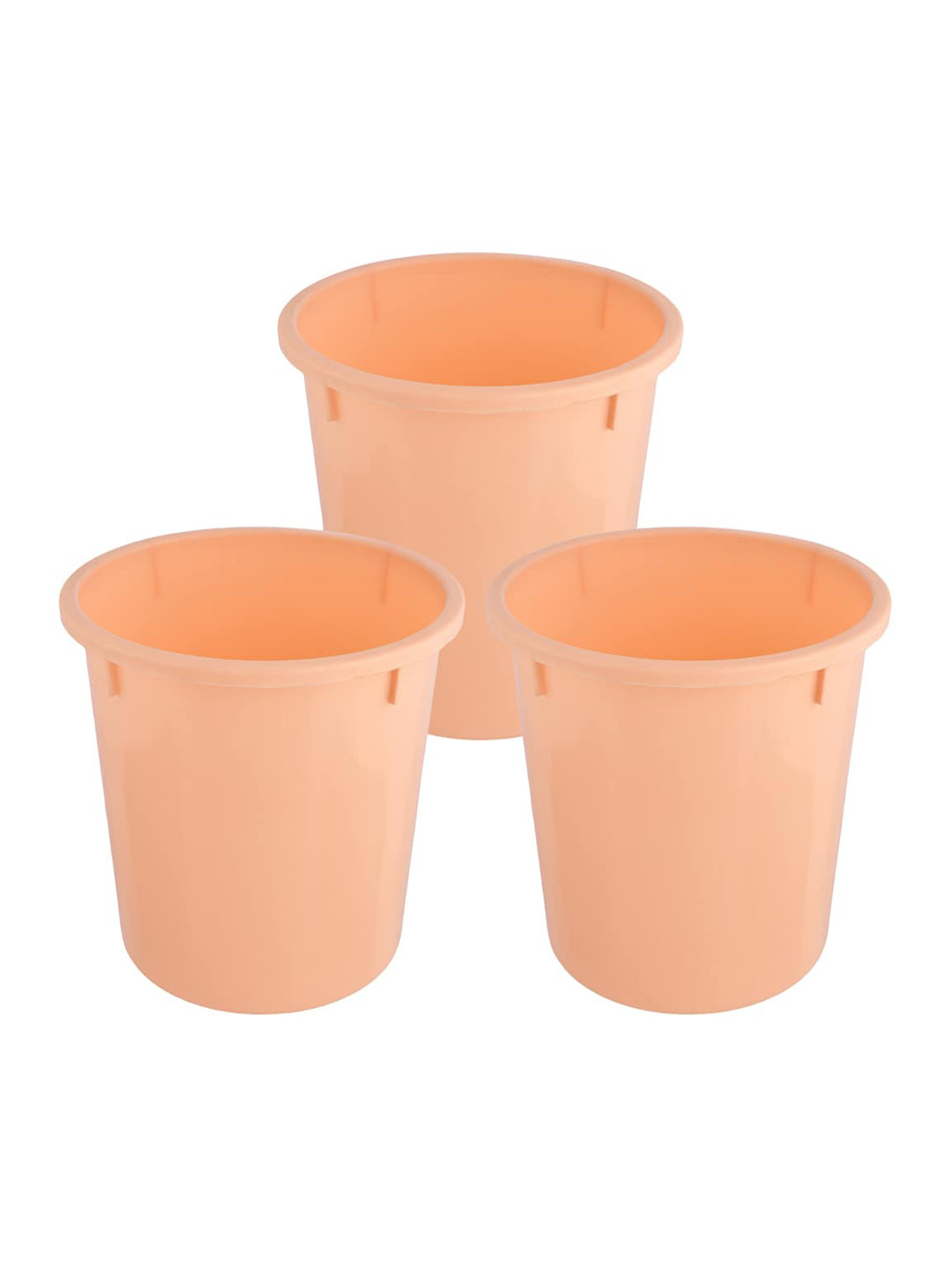 Kuber Industries Orange 3 Pcs Open Garbage Dustbin 7 L